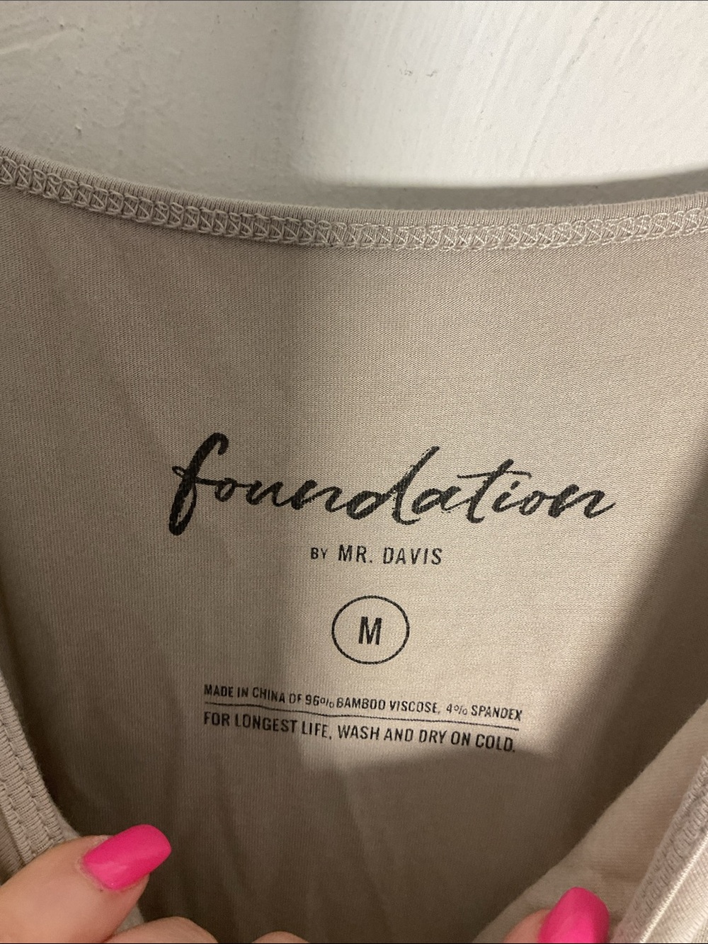 Foundation by Mr. Davis Bamboo Viscose Camisole Tank Top Size M Taupe - Picture 5 of 5
